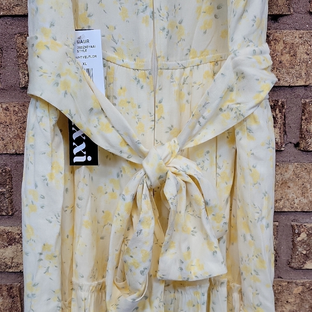 Trixxi Women's Maxi Yellow Floral Dress Size XL New with Tags - Picture 11 of 13